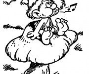 Coloriage Schtroumpf chante