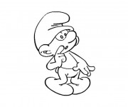 Coloriage Schtroumpf confus