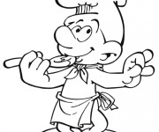 Coloriage Schtroumpf cuisine