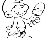 Coloriage Schtroumpf gourmand