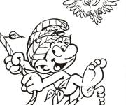 Coloriage Schtroumpf heureux