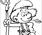 Coloriage Schtroumpf le farmier