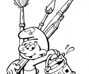 Coloriage Schtroumpf le peintre en ligne