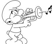 Coloriage Schtroumpf musicien