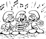 Coloriage Schtroumpf musicien
