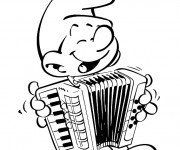 Coloriage Schtroumpf musicien gratuit