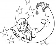 Coloriage Schtroumpf se pr&eacute;pare &agrave; dormir