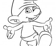 Coloriage Schtroumpf sourit