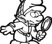 Coloriage Schtroumpf style bande dessin&eacute;e