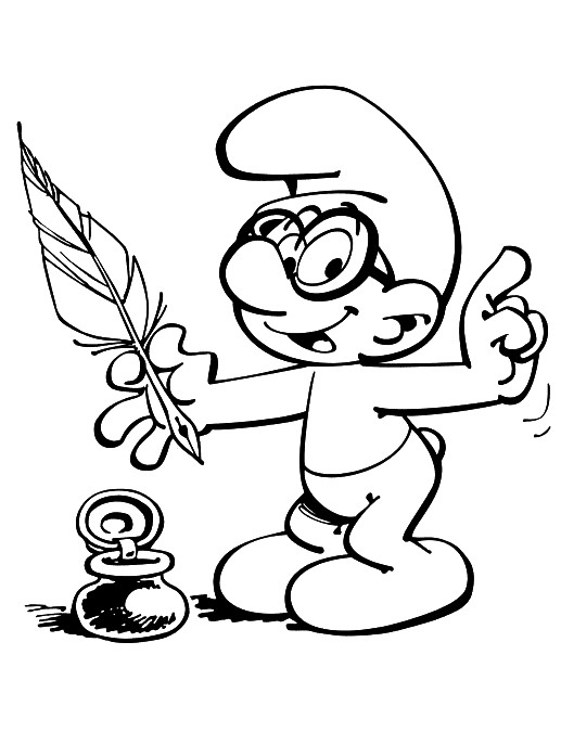 Coloriage Schtroumpf Tient Une Plume Dessin Gratuit A Imprimer Coloriage Schtroumpf Tient Une Plume Dessin Gratuit A Imprimer