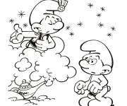 Coloriage Schtroumpf version g&eacute;nie d'Aladin