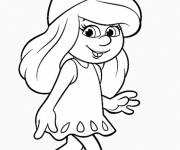 Coloriage Schtroumpfette en beaut&eacute;