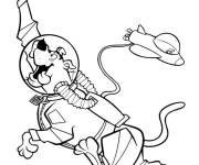 Coloriage L'astronaute Scooby Doo dans l'espace