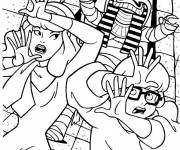 Coloriage Scooby doo Daphn&eacute; et Verra en fuite