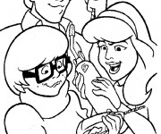 Coloriage Scooby doo Daphné, Vera et Fred