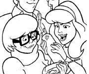 Coloriage Scooby doo Daphn&eacute;, Vera et Fred