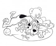 Coloriage Scooby doo endormi dessin anim&eacute;