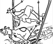 Coloriage Scooby doo entrain de skier