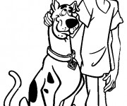 Coloriage et dessins gratuit Scooby doo et Sammy à imprimer