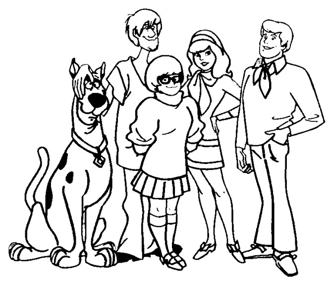 Coloriage et dessins gratuits Scooby doo et ses amis à imprimer