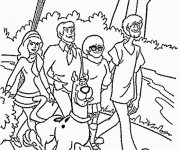 Coloriage Scooby doo et ses amis en nature