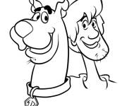 Coloriage Scooby Doo et Shaggy facile