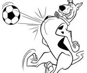 Coloriage Scooby Doo joueur de Foot
