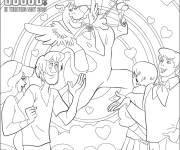 Coloriage Scooby Doo pour Saint-Valentin
