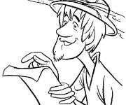 Coloriage Scooby doo Sammy entrain de lire