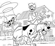 Coloriage Scooby Doo, Shaggy et les OVNI