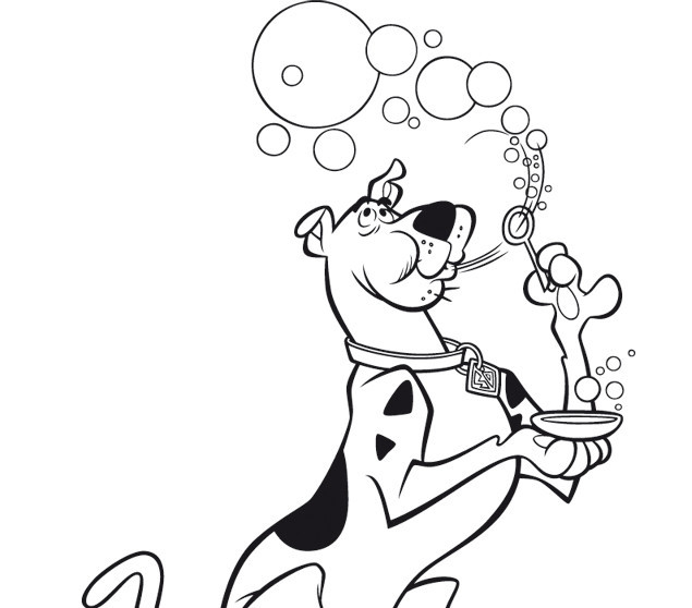 Coloriage et dessins gratuits Scooby doo souffle des bulles à imprimer