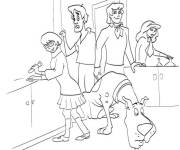 Coloriage Scooby Doo sur la sc&egrave;ne du crime
