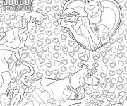 Coloriage Scooby, Shaggy et plein de c&oelig;ur