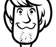 Coloriage T&ecirc;te de Shaggy, l'ami de Scooby Doo 