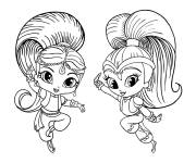 Coloriage Adorables Shimmer et Shine