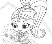 Coloriage G&eacute;nie Shimmer et son magie