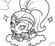 Coloriage Genie Shine kawaii sur le nuage