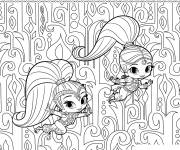 Coloriage Jumelles Shimmer et Shine s&eacute;rie anim&eacute;