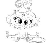 Coloriage et dessins gratuit Le singe Tala drôle de Shimmer et Shine à imprimer