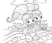 Coloriage Le tapis magique de deux jumelles Shimmer et Shine