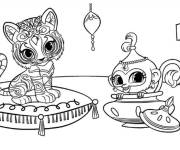 Coloriage et dessins gratuit Le tigre et le singe de Shimmer et Shine à imprimer