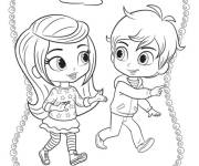 Coloriage Leah et Zac de Shimmer et Shine