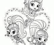 Coloriage Leah, Shimmer et Shine dans un c&oelig;ur