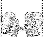 Coloriage et dessins gratuit Les genies Shimmer et Shine à imprimer