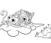 Coloriage Nahal et Tala se reposent