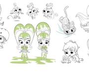 Coloriage et dessins gratuit Nahal, Zac et Tala de Shimmer Et Shine à imprimer