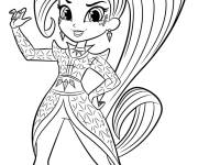 Coloriage Personnage de Shimmer et Shine en robe magique