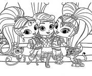 Coloriage Personnages Leah, Shimmer et Shine adorables