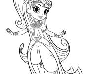 Coloriage Samira enseignante de Shimmer et Shine