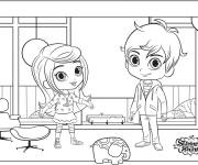 Coloriage Sc&egrave;ne de Shimmer Et Shine